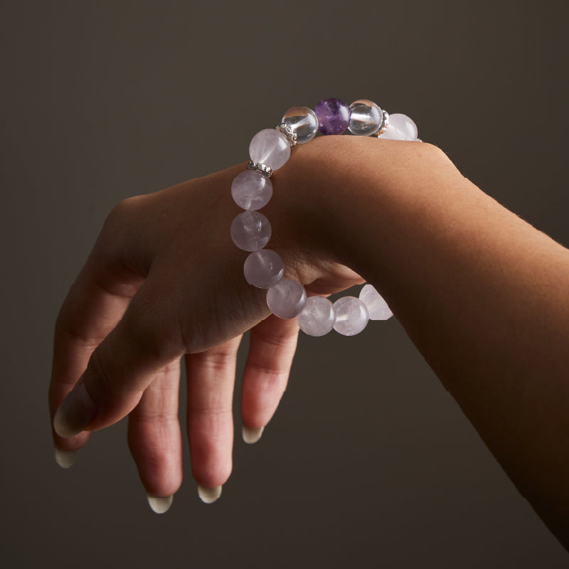 OG Crystal Love & Calm Bracelet – Certified Crystal with Rose Quartz & Amethyst Accents for Self-Love, Emotional Healing & Positive Energy | Perfect Gift for Her