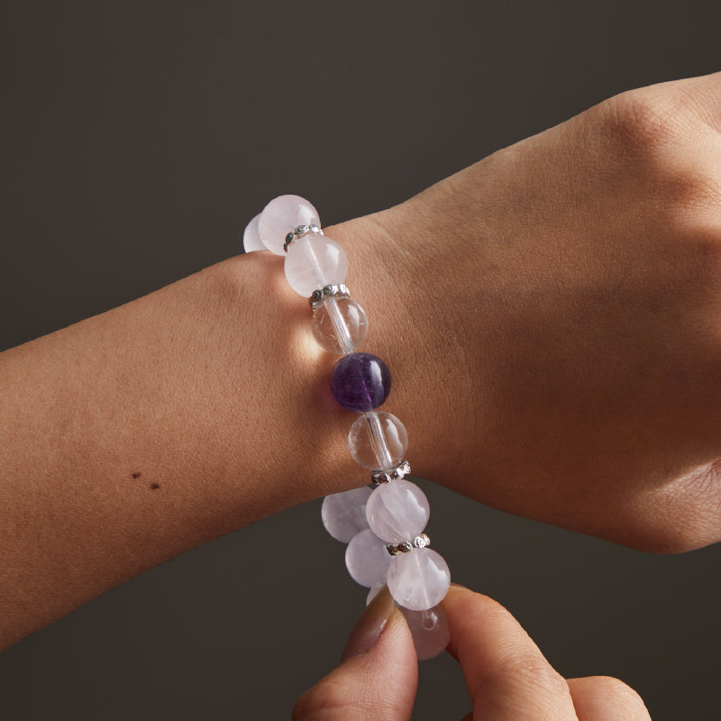 OG Crystal Love & Calm Bracelet – Certified Crystal with Rose Quartz & Amethyst Accents for Self-Love, Emotional Healing & Positive Energy | Perfect Gift for Her