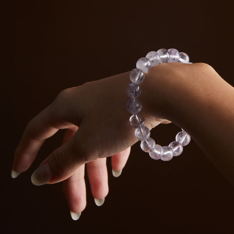 OG Crystal Lavender Serenity Bracelet | Certified Crystal (Soft Purple – Rabbit Hair) for Calm, Emotional Balance & Positive Energy – Perfect Gift for Her