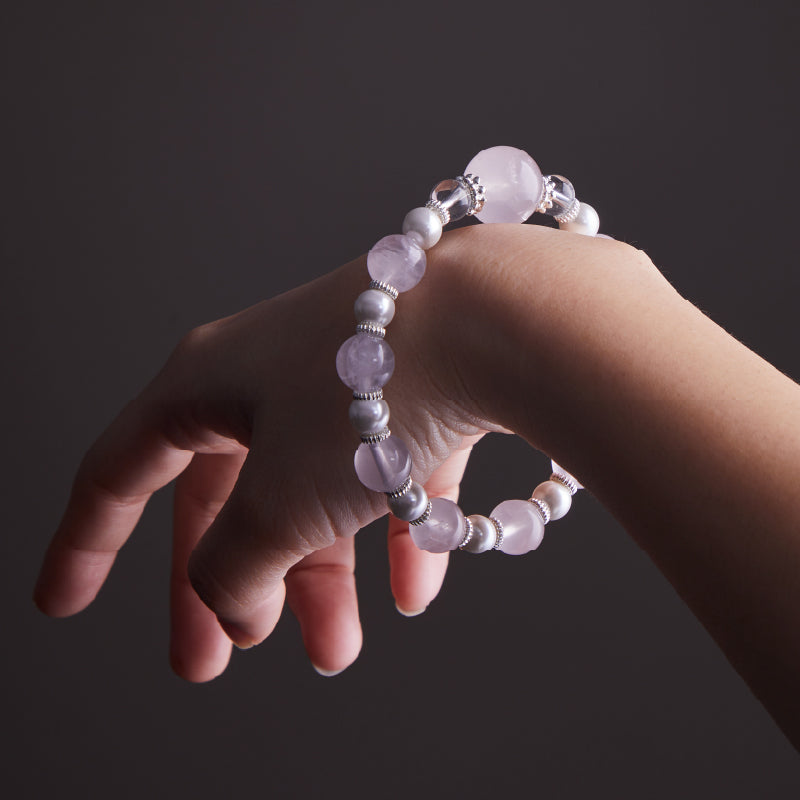 OG Crystal Rose Glow Clarity Bracelet | Certified Crystal for Love Energy & Positive Vibes – Perfect Gift for Her & Self-Love