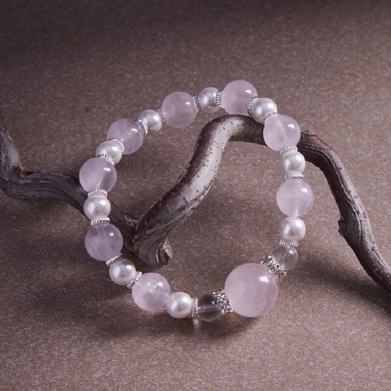 OG Crystal Rose Glow Clarity Bracelet | Certified Crystal for Love Energy & Positive Vibes – Perfect Gift for Her & Self-Love