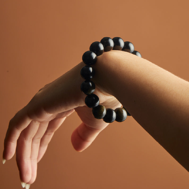OG Crystal Shadow Guard Bracelet | Gold Obsidian Protection Crystal Bracelet for Clarity, Inner Strength & Negative Energy Shield – Spiritual Gift for Men & Women