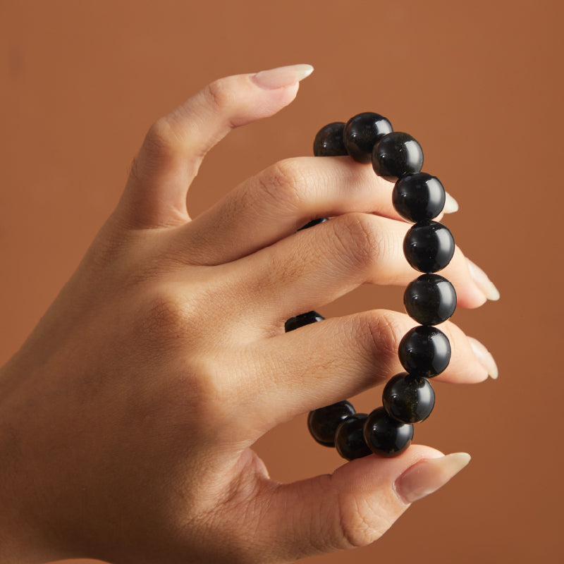 OG Crystal Shadow Guard Bracelet | Gold Obsidian Protection Crystal Bracelet for Clarity, Inner Strength & Negative Energy Shield – Spiritual Gift for Men & Women