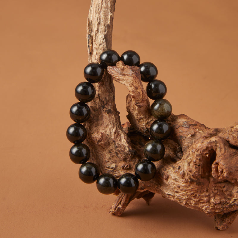 OG Crystal Shadow Guard Bracelet | Gold Obsidian Protection Crystal Bracelet for Clarity, Inner Strength & Negative Energy Shield – Spiritual Gift for Men & Women