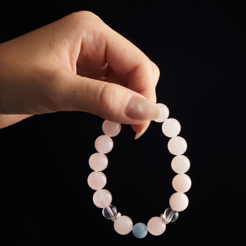 OG Crystal Emotional Oasis Bracelet | Rose Quartz & Aquamarine Crystal Bracelet for Love, Calm, Anxiety Relief & Emotional Healing – Perfect Gift for Her
