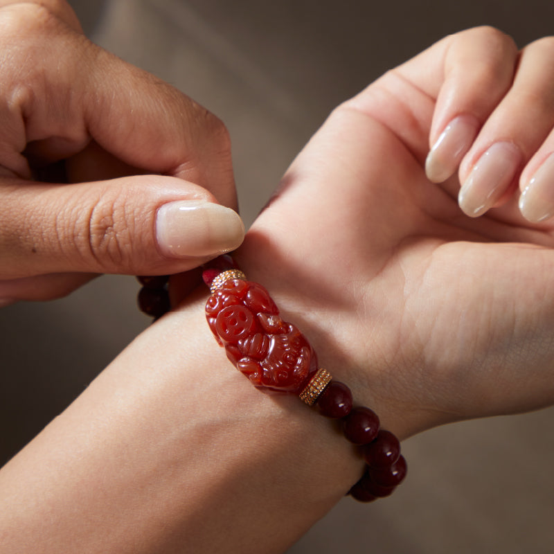 OG Crystal Fortune Flow – Wealth Guardian Bracelet | Goldstone & Red Agate Pixiu for Prosperity, Luck & Protection – Perfect Gift