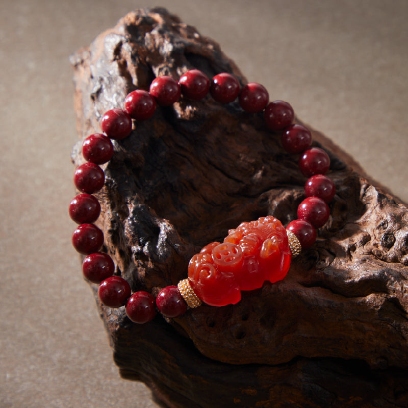 OG Crystal Fortune Flow – Wealth Guardian Bracelet | Goldstone & Red Agate Pixiu for Prosperity, Luck & Protection – Perfect Gift
