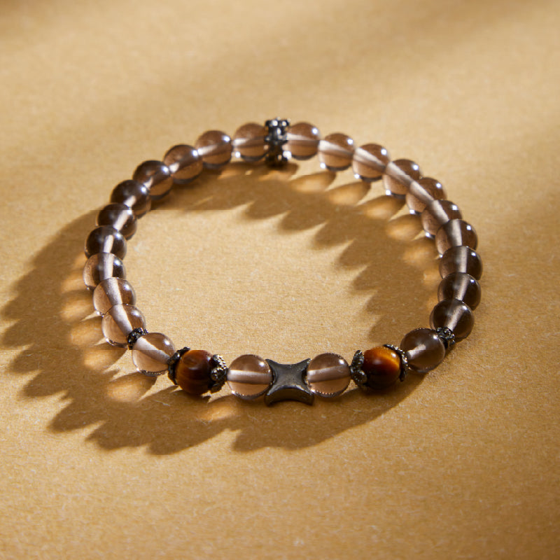 OG Crystal Solar Guardian Bracelet – Certified Ice Obsidian with Golden Tiger’s Eye Accents for Confidence, Focus & Energy Balance | Perfect Gift