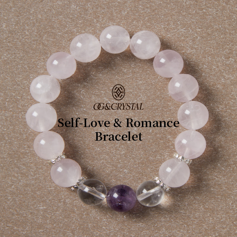 OG Crystal Love & Calm Bracelet – Certified Crystal with Rose Quartz & Amethyst Accents for Self-Love, Emotional Healing & Positive Energy | Perfect Gift for Her