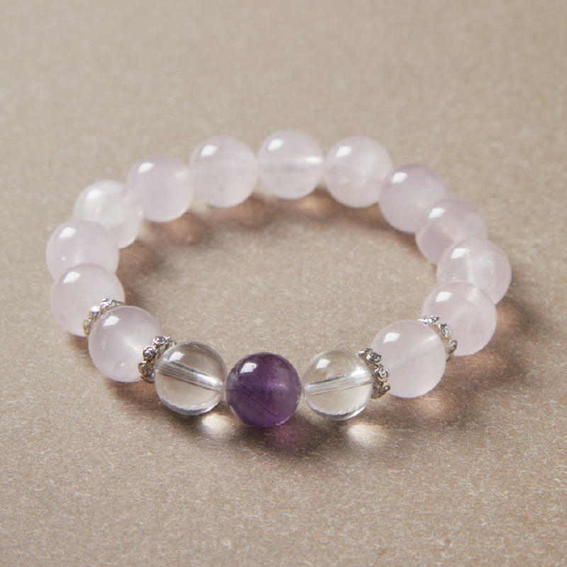 OG Crystal Love & Calm Bracelet – Certified Crystal with Rose Quartz & Amethyst Accents for Self-Love, Emotional Healing & Positive Energy | Perfect Gift for Her