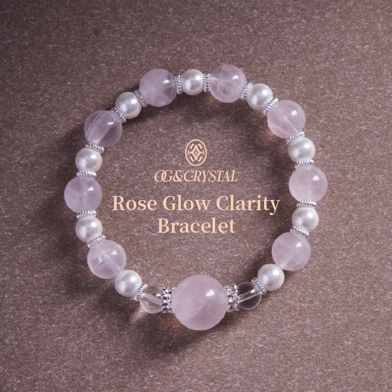 OG Crystal Rose Glow Clarity Bracelet | Certified Crystal for Love Energy & Positive Vibes – Perfect Gift for Her & Self-Love