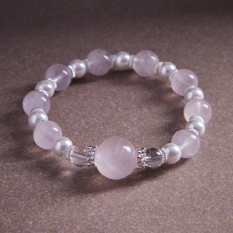 OG Crystal Rose Glow Clarity Bracelet | Certified Crystal for Love Energy & Positive Vibes – Perfect Gift for Her & Self-Love