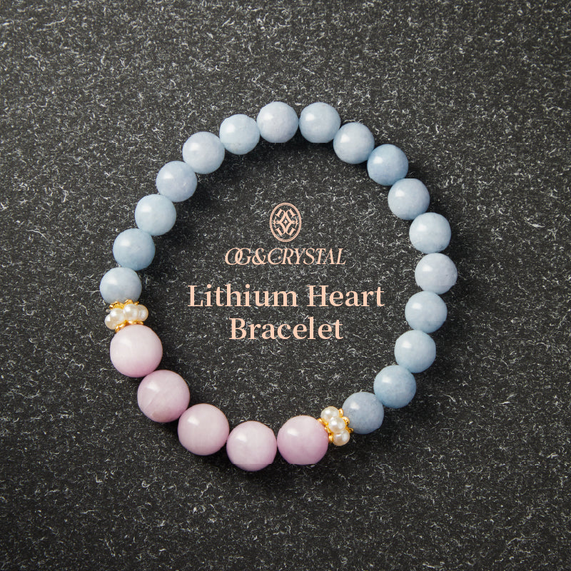 OG Crystal Tranquil Guardian Bracelet – Certified Lepidolite with Angelite Accents for Emotional Balance, Better Sleep & Anxiety Relief | Mindfulness Gift