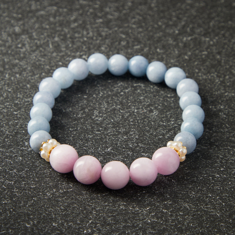 OG Crystal Tranquil Guardian Bracelet – Certified Lepidolite with Angelite Accents for Emotional Balance, Better Sleep & Anxiety Relief | Mindfulness Gift
