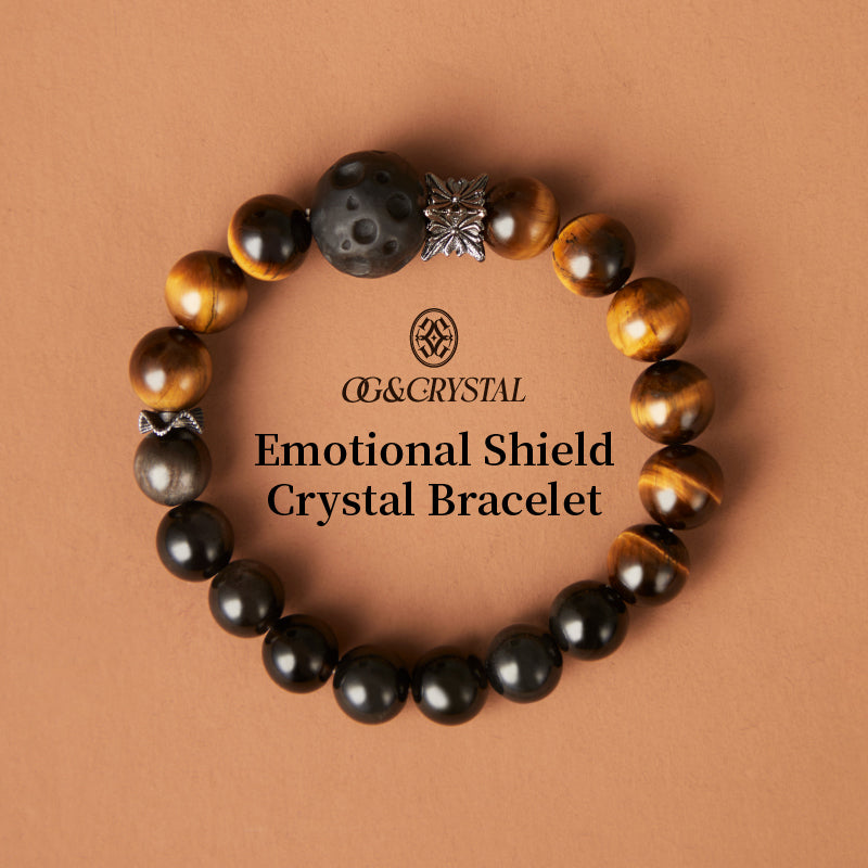 OG Crystal Emotional Armor Bracelet | Golden Tiger’s Eye & Silver Obsidian – Boost Clarity, Courage & Energy Protection | Best Gift for Him or Her
