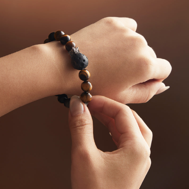 OG Crystal Emotional Armor Bracelet | Golden Tiger’s Eye & Silver Obsidian – Boost Clarity, Courage & Energy Protection | Best Gift for Him or Her