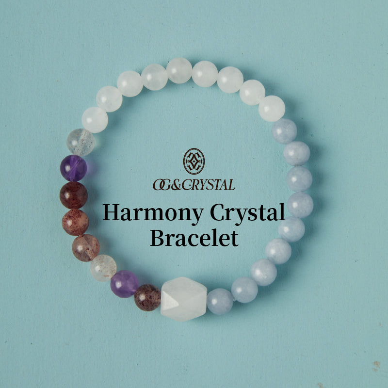 OG Crystal Healing Crystal Bracelet – Angelite, Golden Jade & Strawberry Super Seven for Love, Confidence, Anxiety Relief & Positive Energy – Perfect Gift for Her