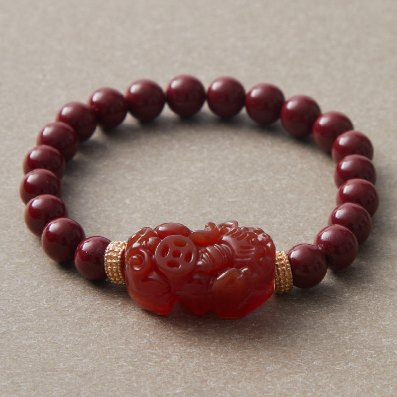OG Crystal Fortune Flow – Wealth Guardian Bracelet | Goldstone & Red Agate Pixiu for Prosperity, Luck & Protection – Perfect Gift